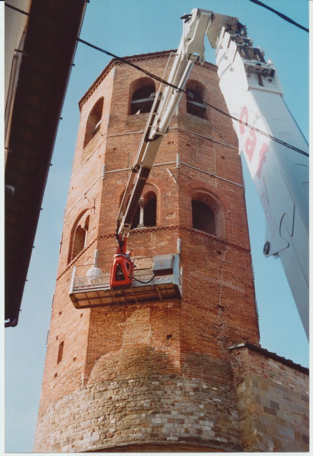 Anno 2008 – Il campanile durante una ispezione  del suo stato (Foto A. Giovannini)   