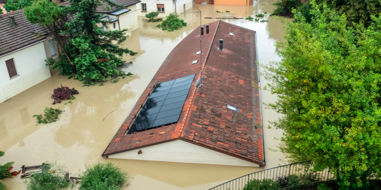 Una disastrosa immagine dell'alluvione in Emilia-Romagna