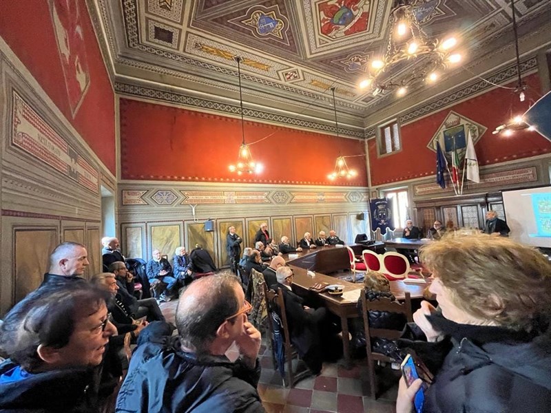 Particolare della Sala del Consiglio Comunale durante la cerimonia di presentazione. 