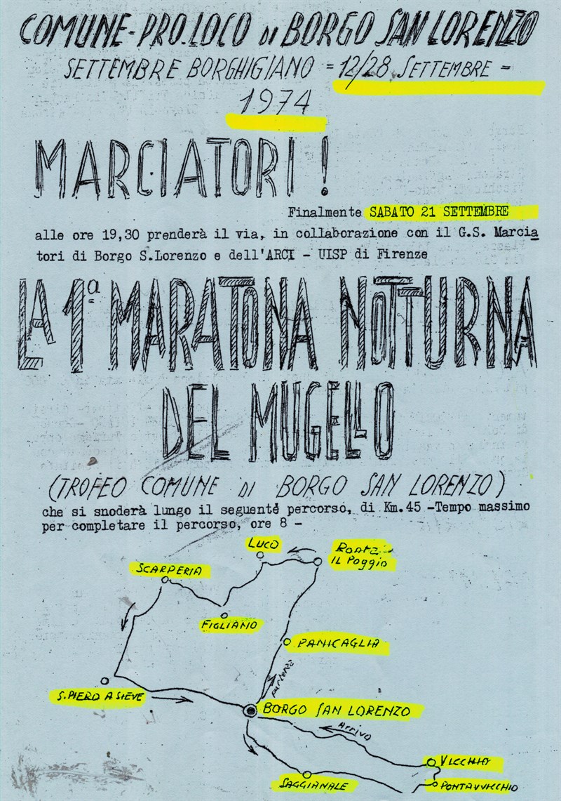 La prima locandina della Maratona del Mugello