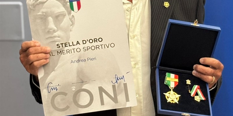 Andrea Pieri insignito della stella d’oro al merito sportivo dal Coni