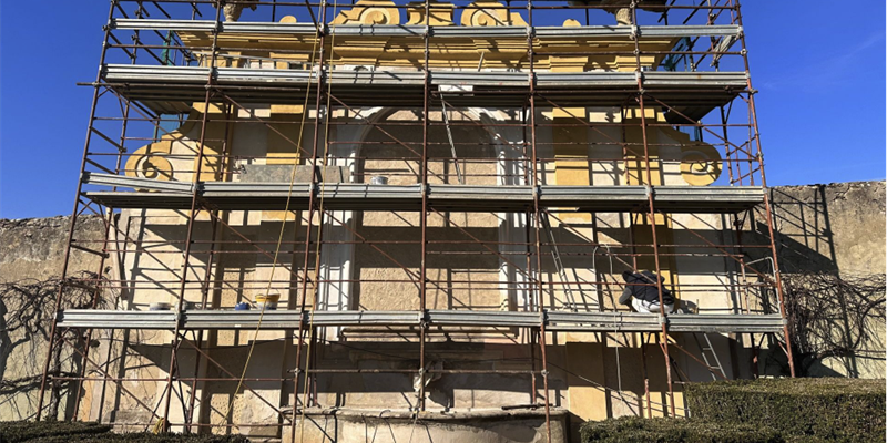 Un momento dei restauri