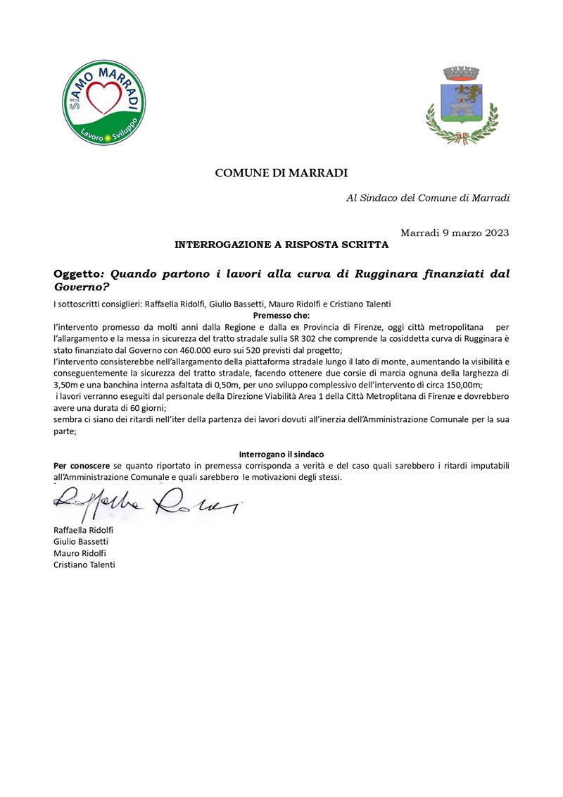 Testo interrogazione