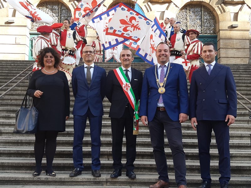 La vicepresidente del consiglio comunale Barbara Felleca, il borgomastro di Kassel, il presidente del consiglio comunale Luca Milani e il vicepresidente del consiglio comunale Emanuele Coccolini