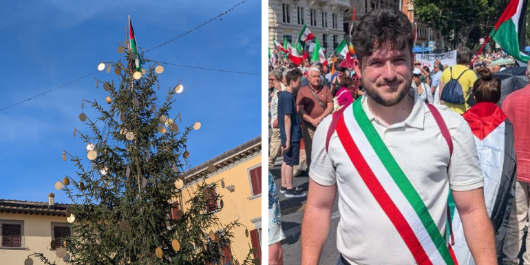 Vicchio, minacce al sindaco per la bandiera palestinese sull’albero di Natale: arriva la solidarietà degli enti locali