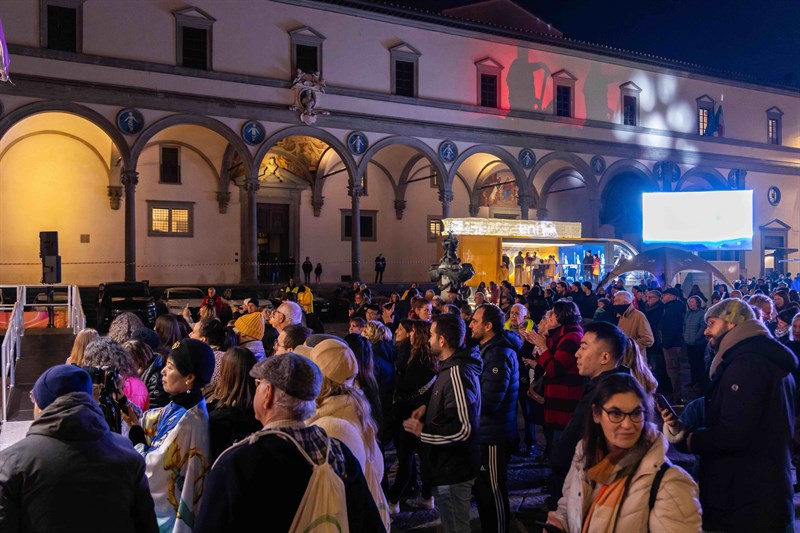 L'arrivo della torcia olimpica a Firenze