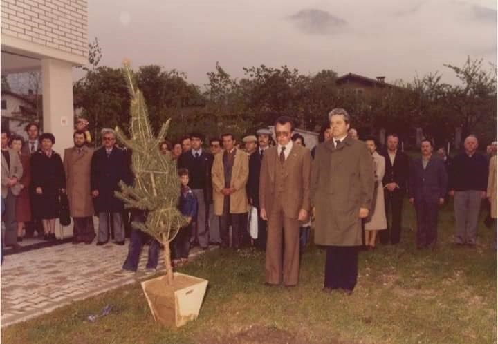 Foto d'epoca dell'inizio del gmelaggio con il SIndaco Berti