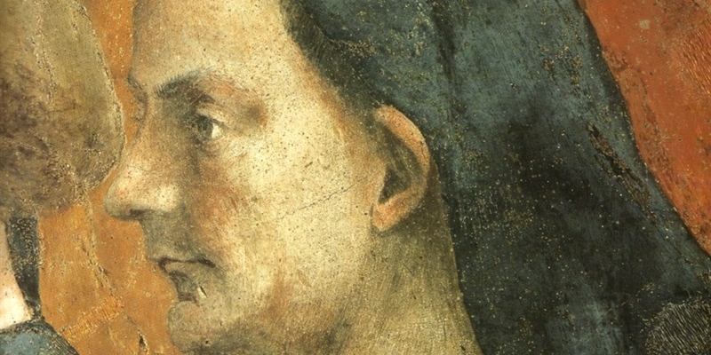 Brunelleschi visto da Masaccio (Cappella Brancacci, Firenze)