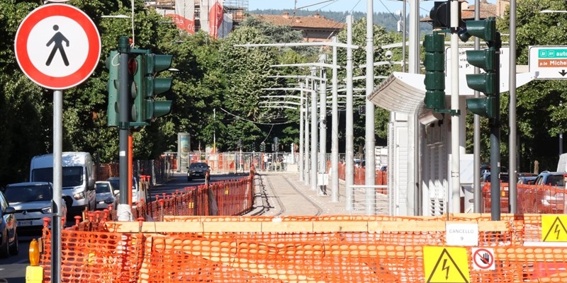 Lavori sulla linea tramvia