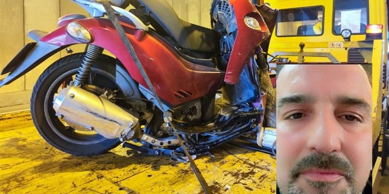 Gianni Masala ed il motorino incidentato