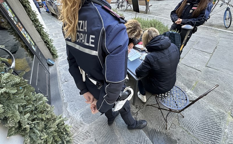 Polizia Municipale durante i controlli