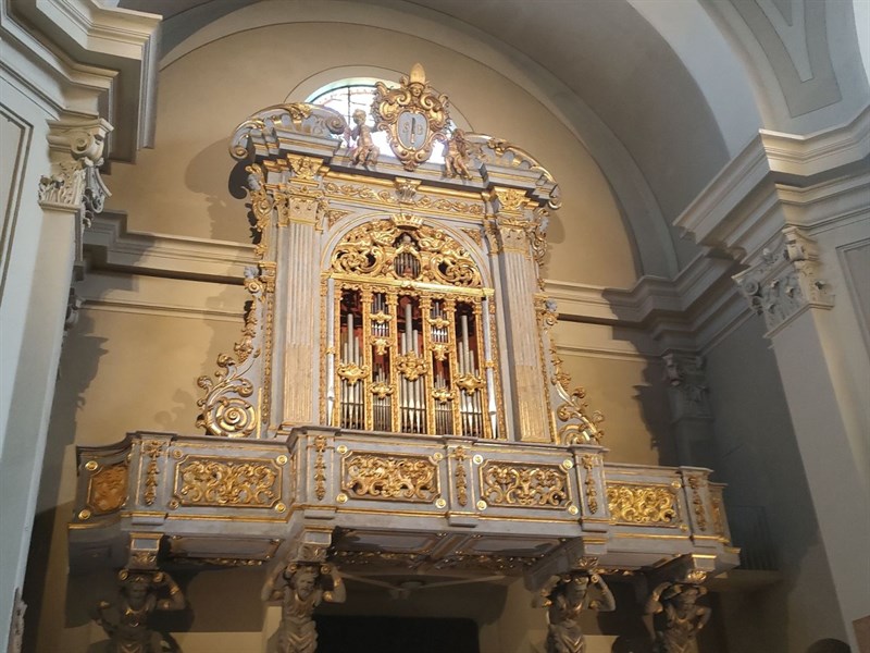 L’organo Stefanini 1696, dove verrà eseguito l’Inno della Virgo Fidelis. 