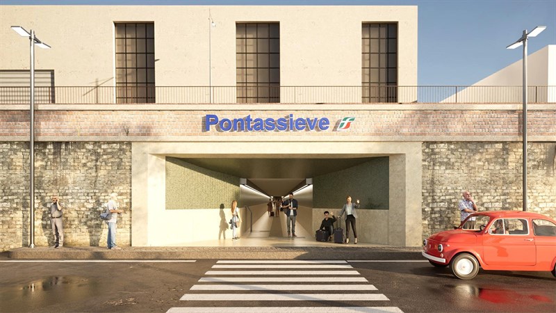 Render lavori progetto stazione di Pontassieve