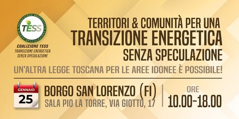 Convegno sulla Transizione Energetica Sostenibile senza speculazione