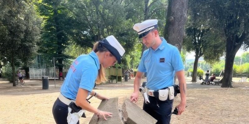 La Polizia Municipale sul posto