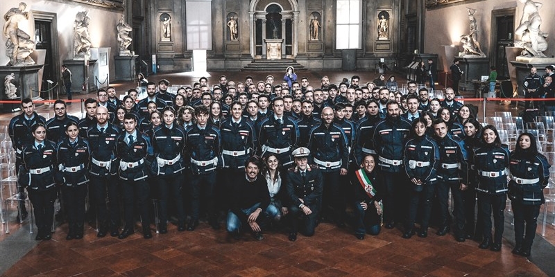 I cento nuovi agenti nel Salone dei Cinquecento