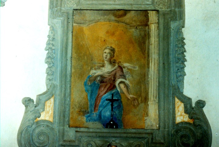 Un affresco secentesco raffigurante Santa Cristina all’interno dell’Oratorio.