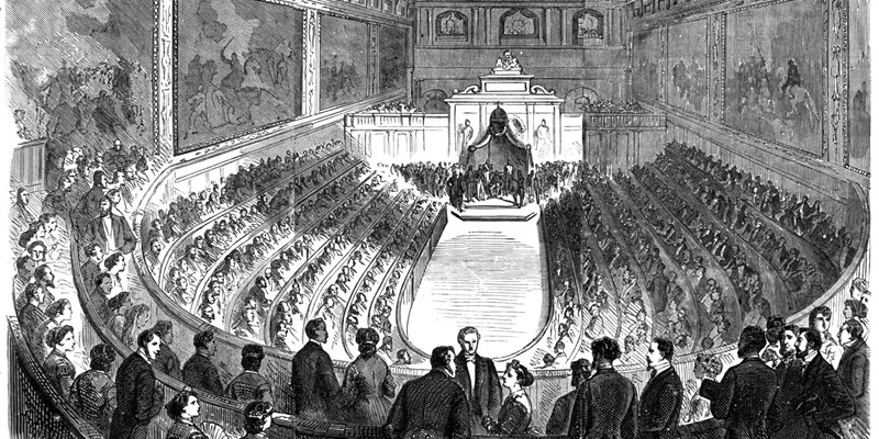 18 novembre 1865, il Parlamento Italiano si riunisce nel Salone dei Cinquecento