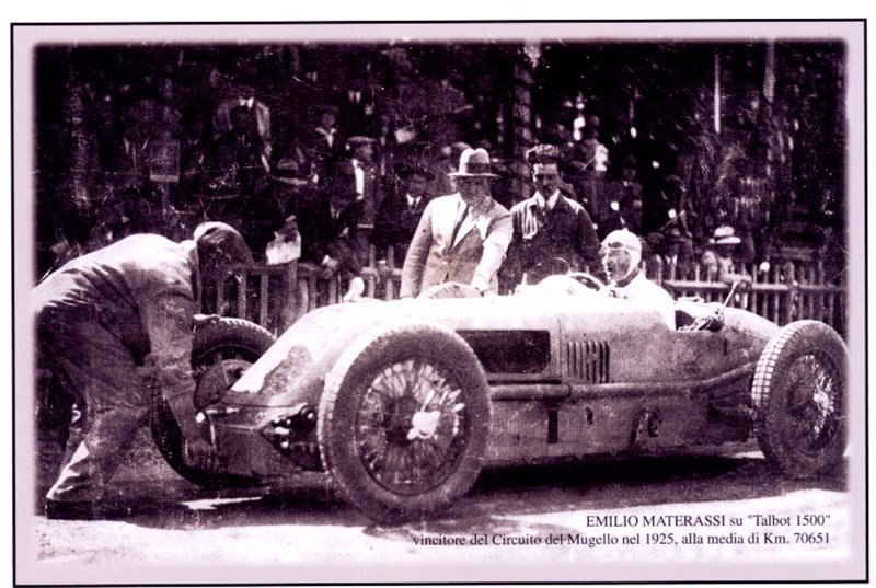 Emilio Materassi con la sua Talbot