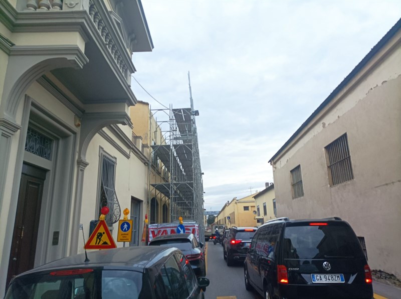 Il cantiere alla Giuntina in via Mannelli