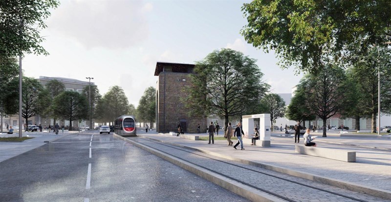 il rendering della futura piazza Beccaria