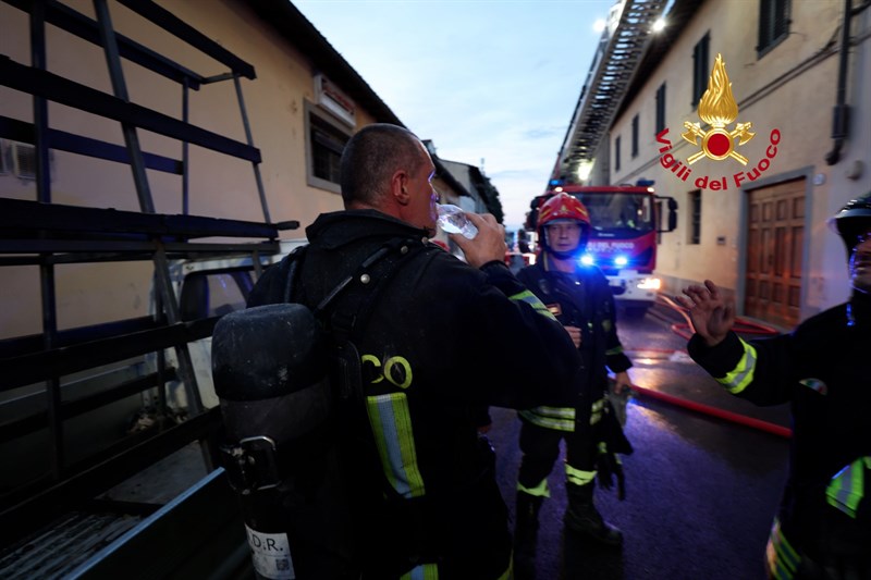 Vigili del Fuoco all'opera in via Baccio Bandinelli