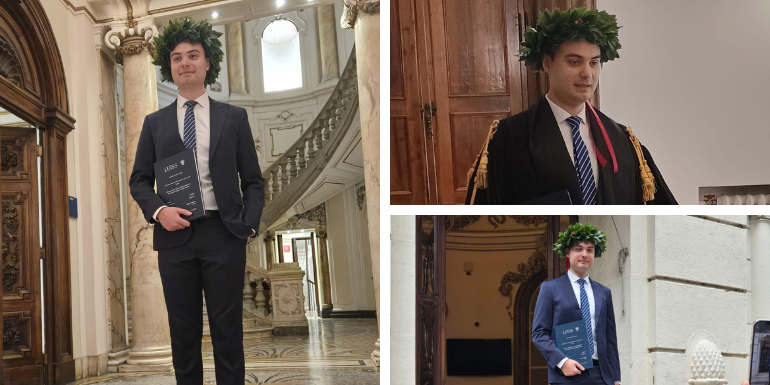 Roberto Zini festeggia la laurea alla Luiss: un traguardo che riempie d’orgoglio tutta la famiglia