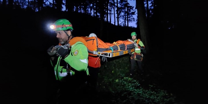 Soccorso Alpino in azione sul luogo dell'incidente