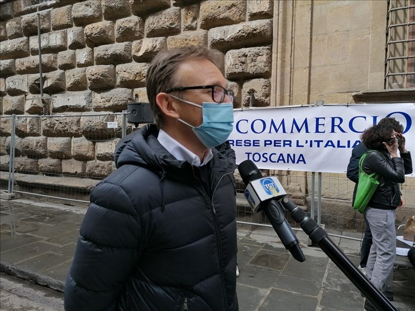 un momento della manifestazione di oggi