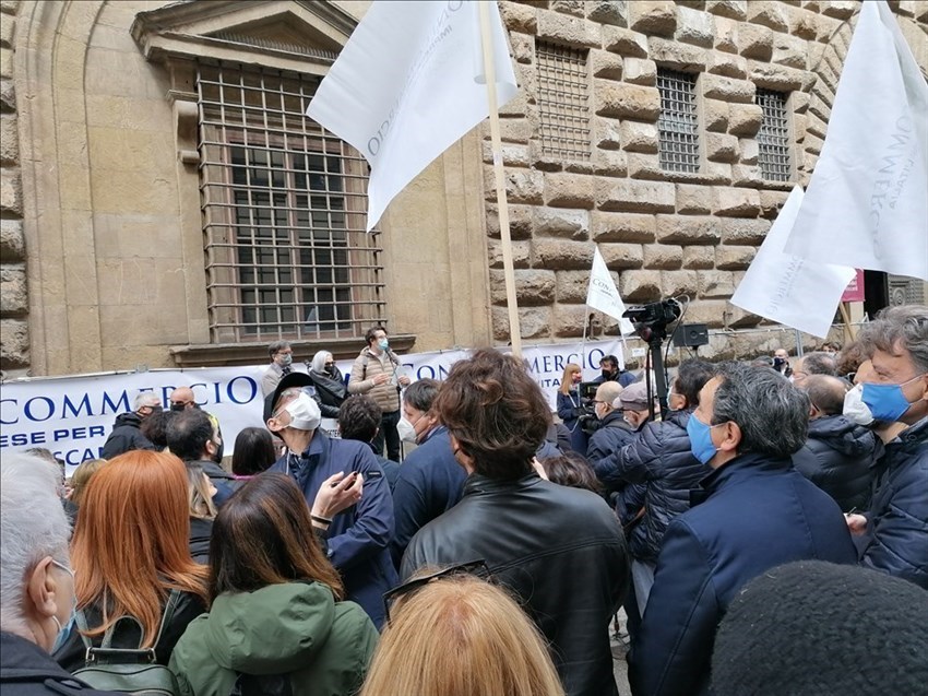 un momento della manifestazione di oggi