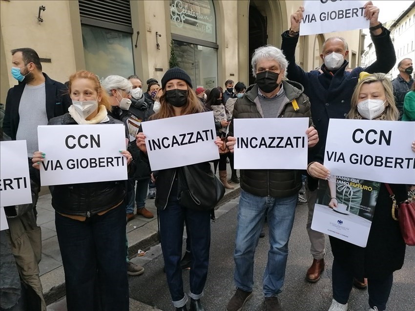 un momento della manifestazione di oggi