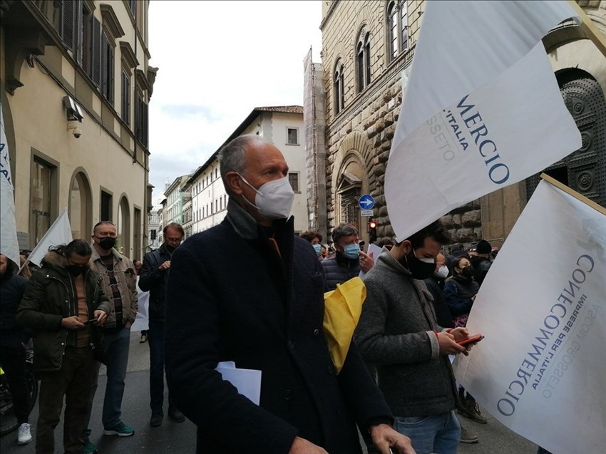 un momento della manifestazione di oggi