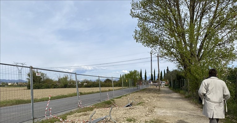 lavori alla pista ciclabile