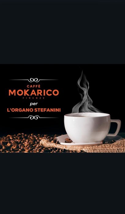 La simpatica locandina del caffè Mokarico per l’organo Stefanini