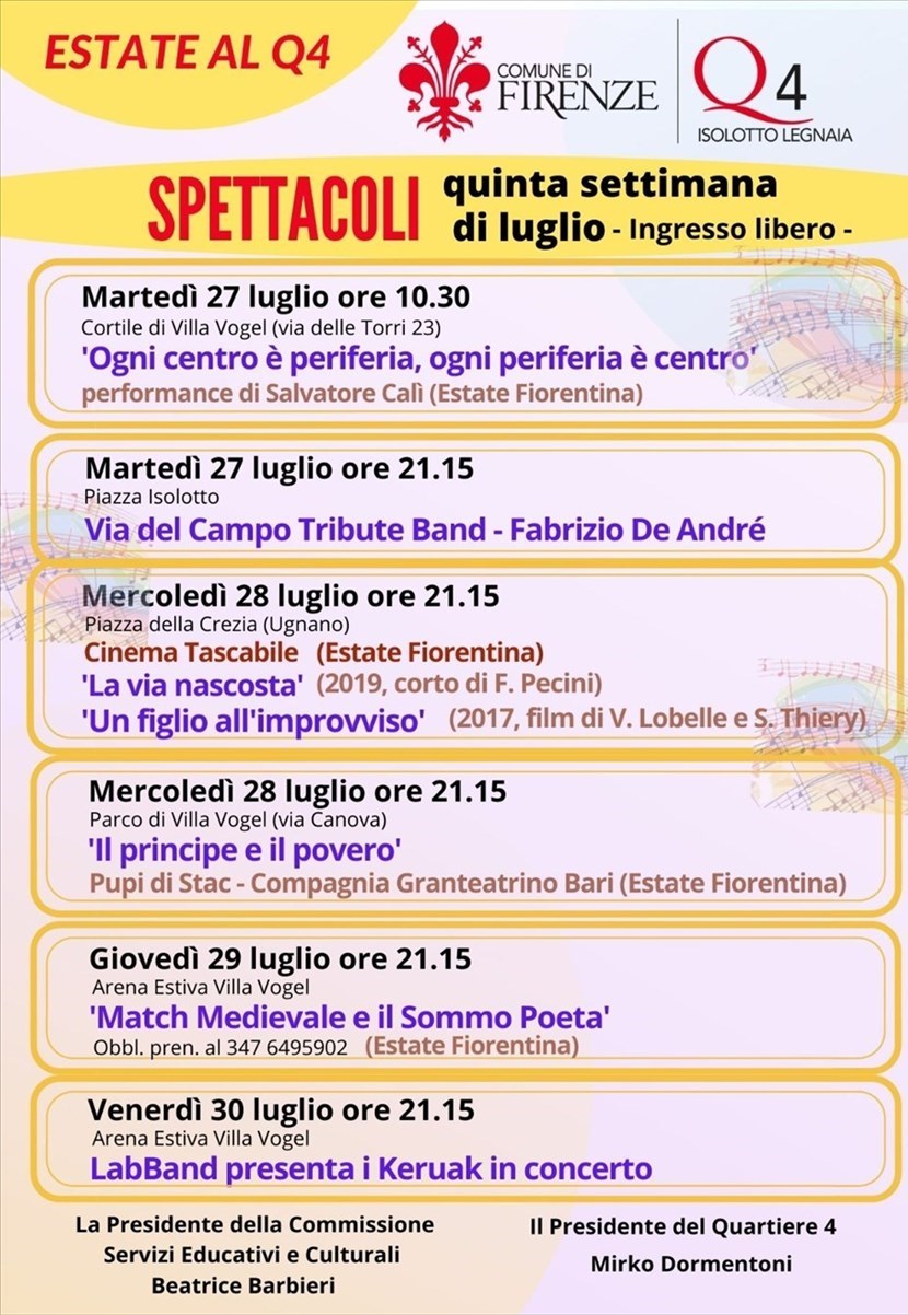 Il programma dell'Estate Fiorentina