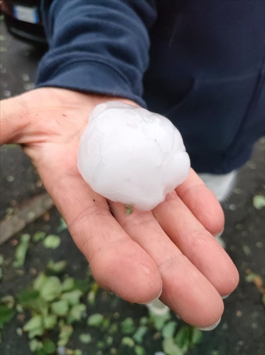 Chicco di grandine raccolto a Polcanto