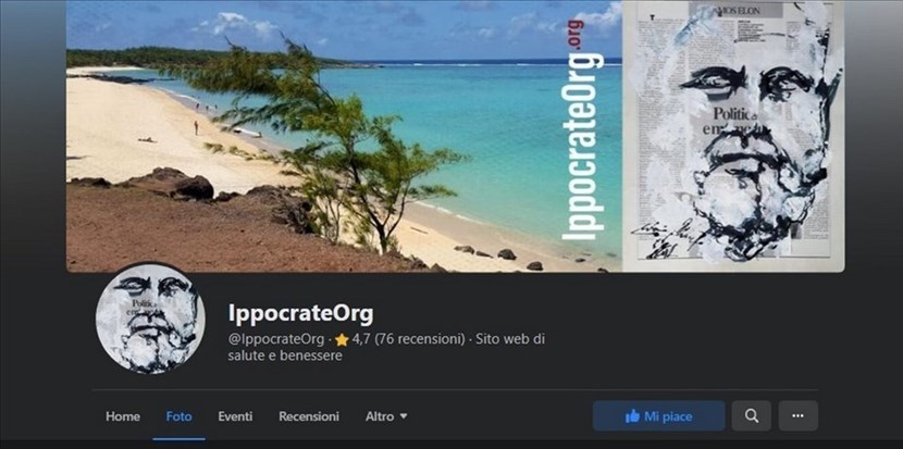 La pagina Facebook di IppocrateOrg