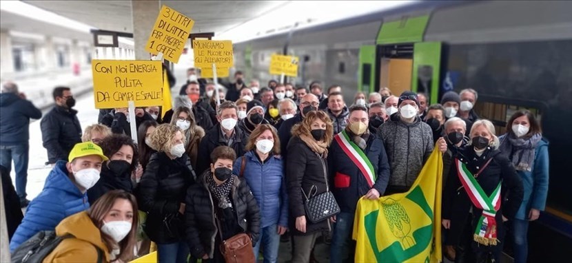 I manifestanti alla stazione di Firenze