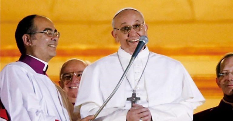 Bergoglio appena eletto Papa