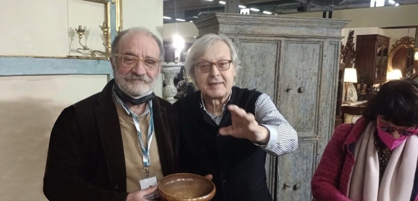 Vittorio Sgarbi con Beppe Margheri a Parma
