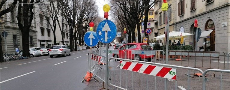 lavori in corso per la tramvia