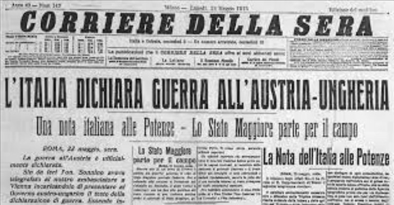 24 maggio 1915, l'Italia entra nella Grande Guerra