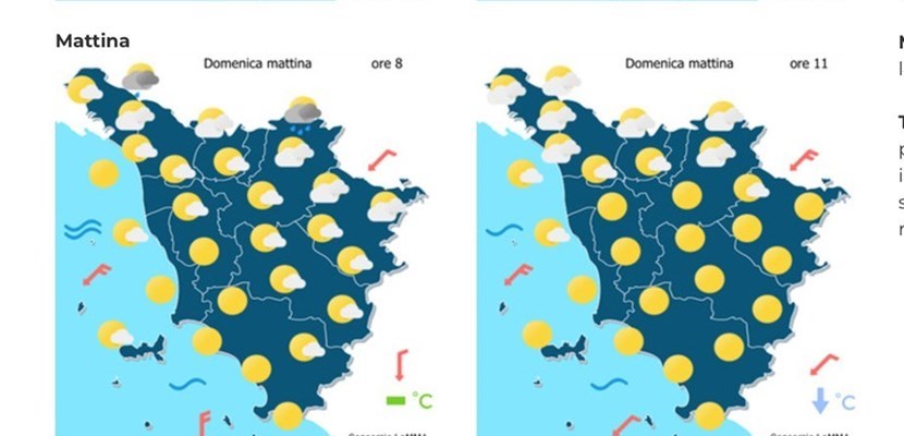 Meteo domenica 7 agosto