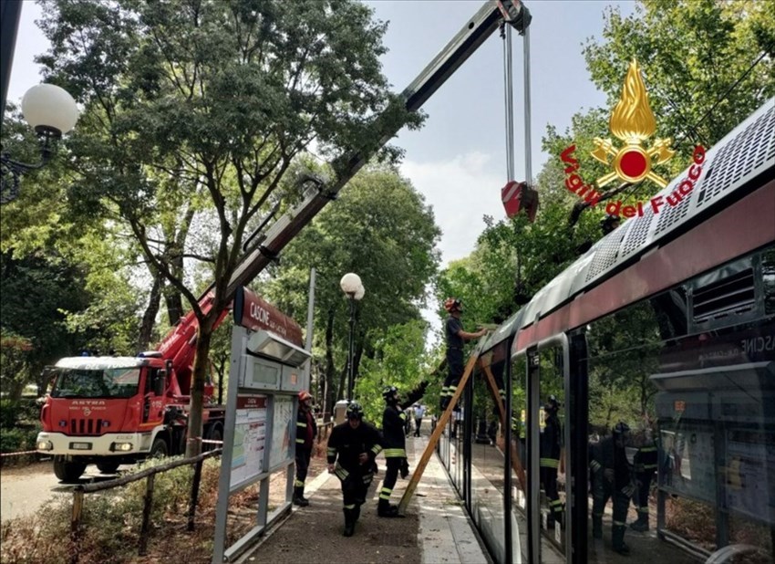 L'intervento alla tramvia alle Cascine