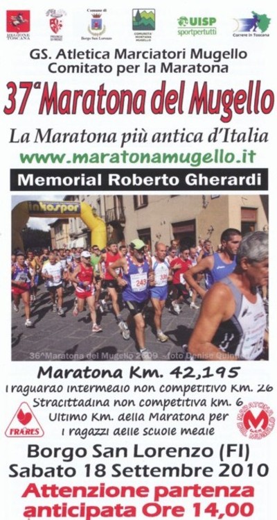 37° Maratona del mugello partenza anticipata alle ore 14