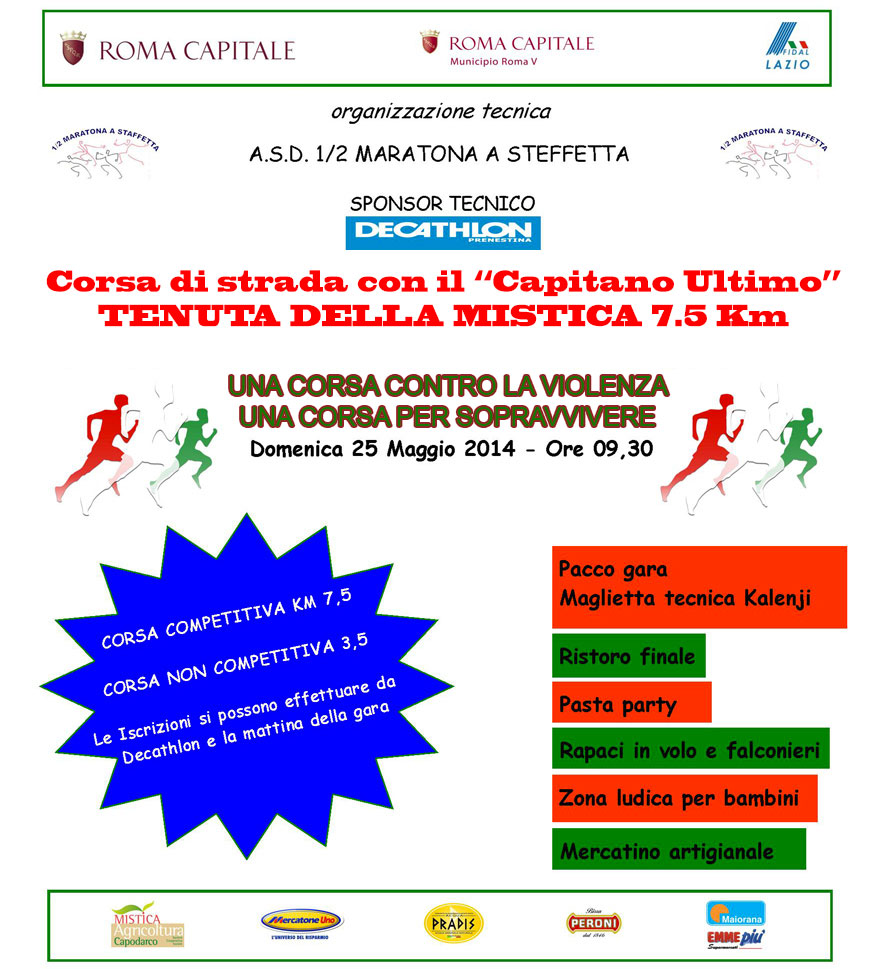 Non solo sport contro la violenza'. La corsa 'Capitano Ultimo'