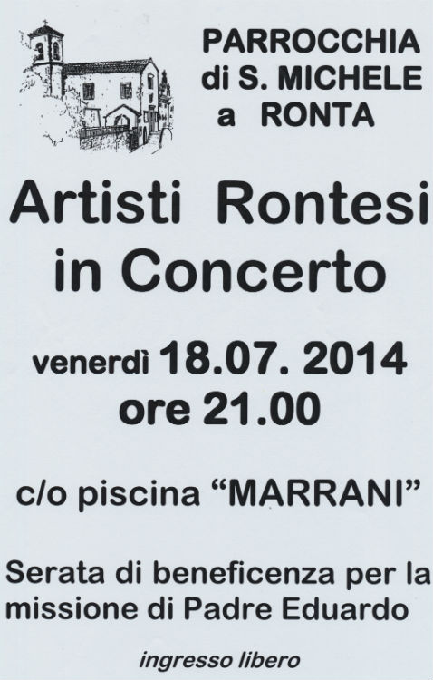 Venerdì musica in piscina a Ronta. Per beneficenza, info...