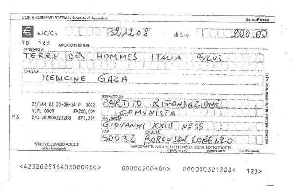 Rifondazione Borgo. Raccolta fondi per la popolazione di Gaza