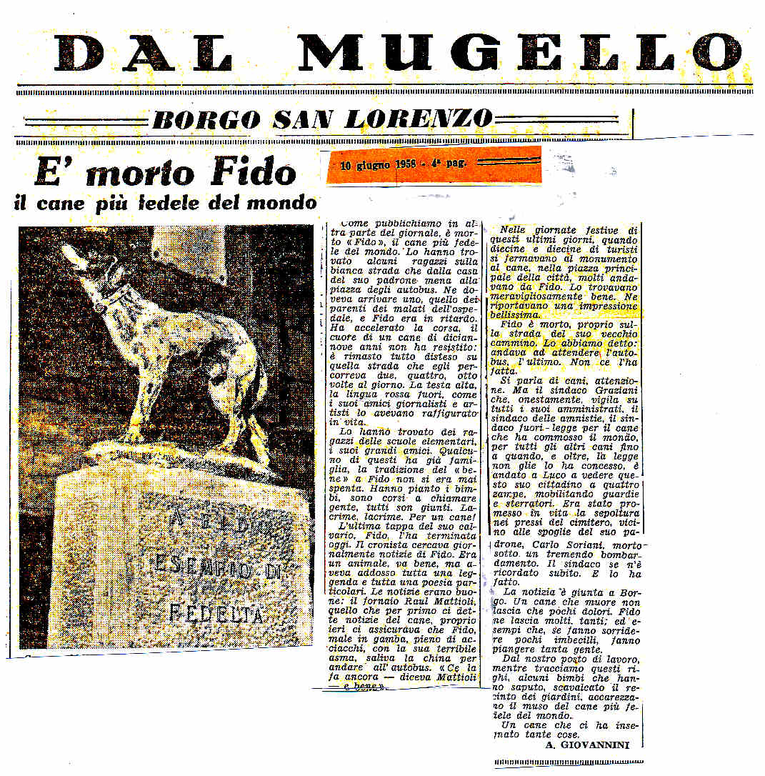L’anniversario della Morte di Fido