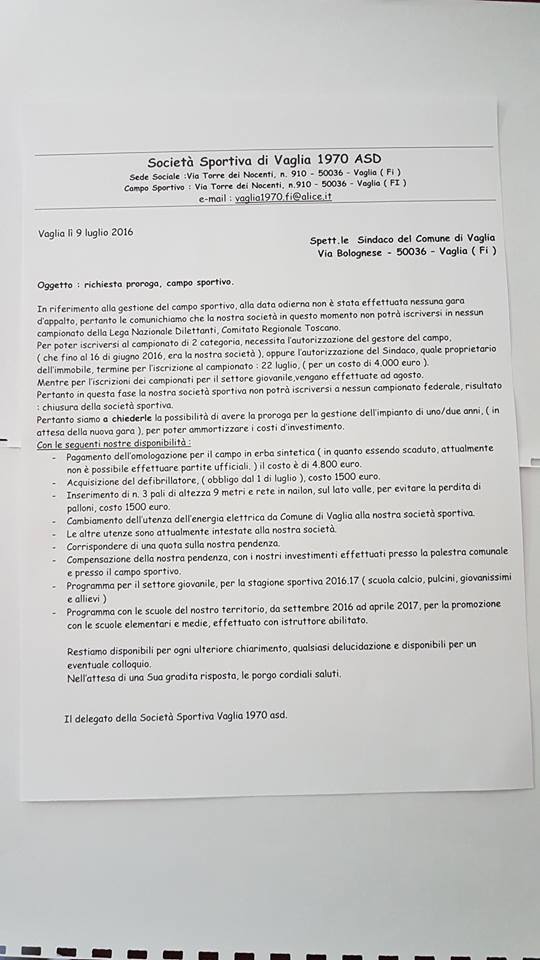 Vaglia 1970, fine della storia. La società chiude dopo quasi 30 anni